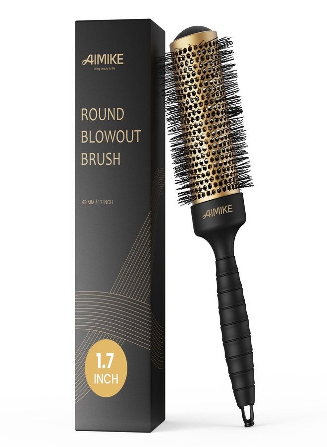 AIMIKE Round Brush for Blow Out, Medium Round Hair Brush with Nano Thermal Ceramic Tech, Quick Blow Drying & Styling, Volumizing Blowout Brushes for Women Medium Hair, 1.7 in Barrel (Not-electric) - Image 1